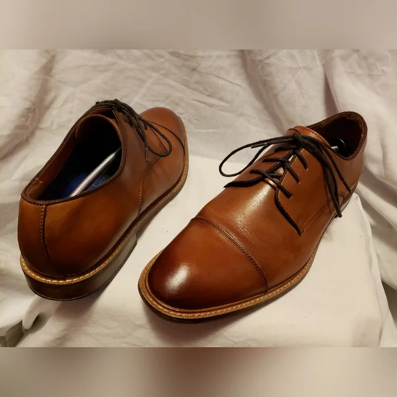 Vince Camuto Lamson Cap Toe Oxford, Brown Leather, Men\'s 13 M Vince Camuto Lamson Cap Toe Oxford, Brown Leather, Men main image 2
